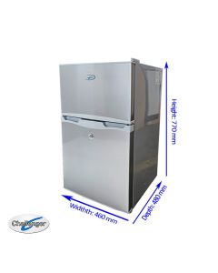 Challenger 85L DC Black Top Mount Fridge Freezer front