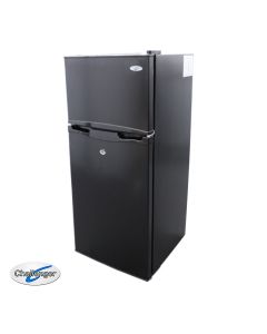 Challenger 118L DC Black Top Mount Fridge Freezer front