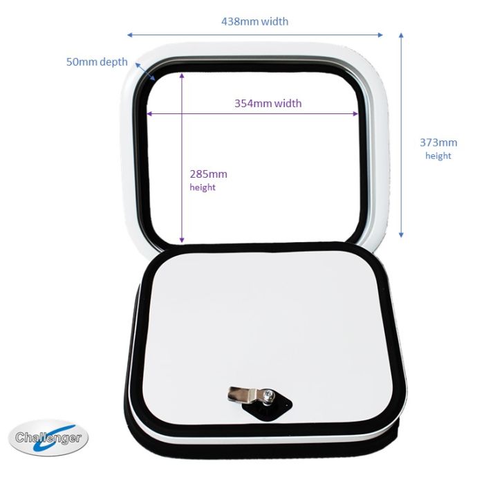 Challenger Swiveling Cassette Toilet  - Service Door 370mm width x 440mm height 